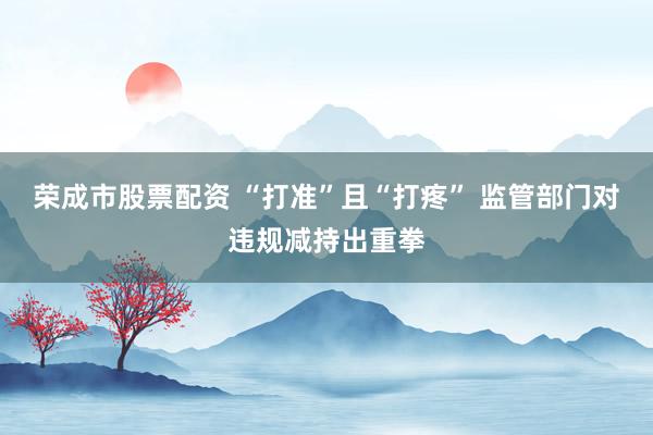 荣成市股票配资 “打准”且“打疼” 监管部门对违规减持出重拳